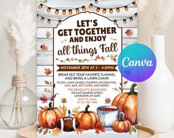 Editable Fall Festival Flyer Template, Printable Autumn Church Event Invitation, Harvest Party Invite, Instant Download Printable Invitation