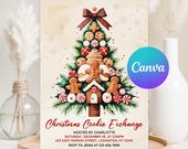 Editable Christmas Cookie Exchange Invitation, Holiday Cookie Party Gingerbread, Digital Cookie Swap, Christmas Party, Instant Download