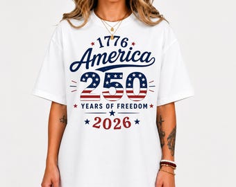 アメリカ建国250周年記念シャツ、1776-2026愛国Tシャツ、自由の年記念シャツ、7月4日シャツ、アメリカ独立記念日Tシャツ
