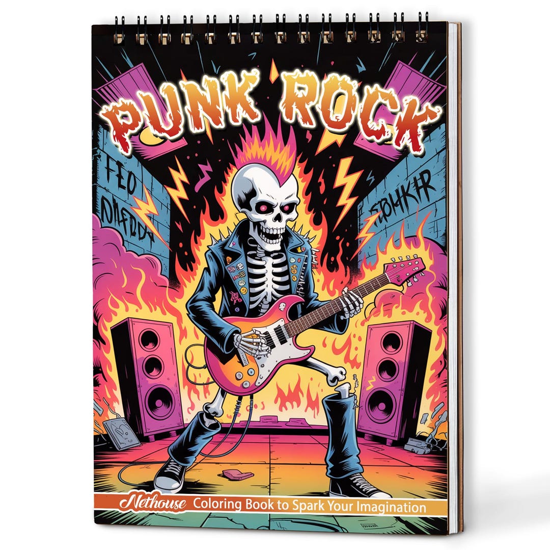 Punk Rock Coloring Book – Edgy Punk Style, Rebel Characters ...