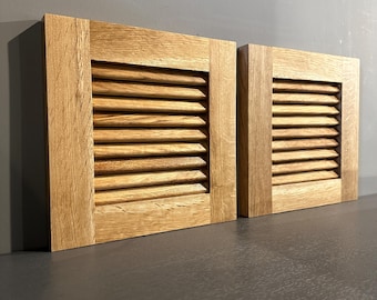 Custom-Sized Oak Wood Shutter Doors | Custom-Made Louvered Cabinet Doors