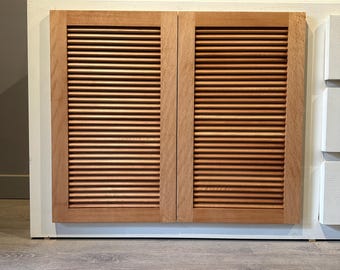 Handmade Beech Wood Louvered Cabinet Door: Custom Shutter Door
