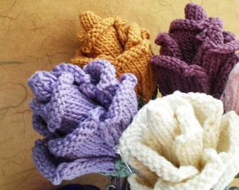 PDF Knitting Flower Pattern - Rose Bud