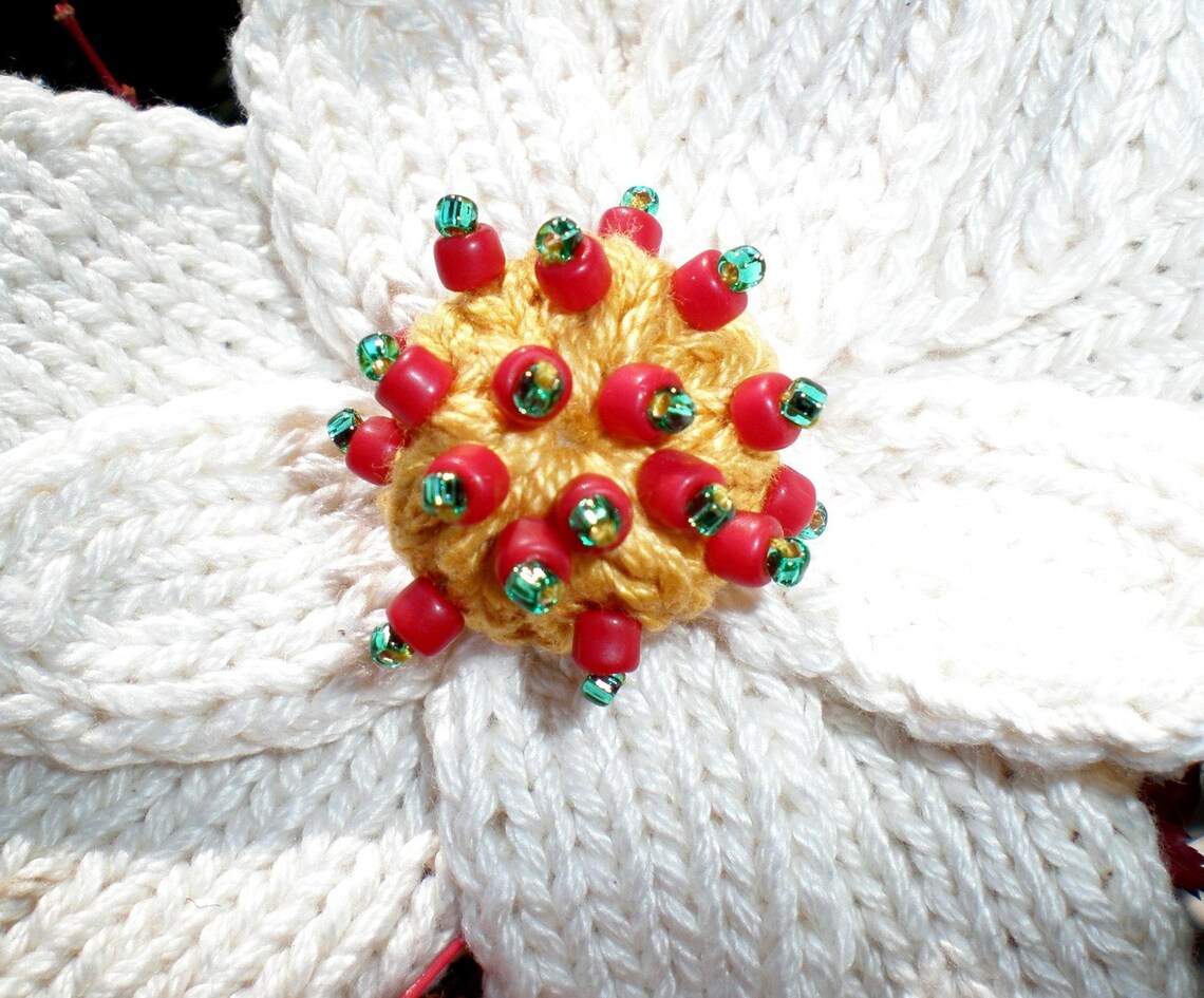 PDF Knit Flower Pattern Poinsettia Knit Flower Etsy