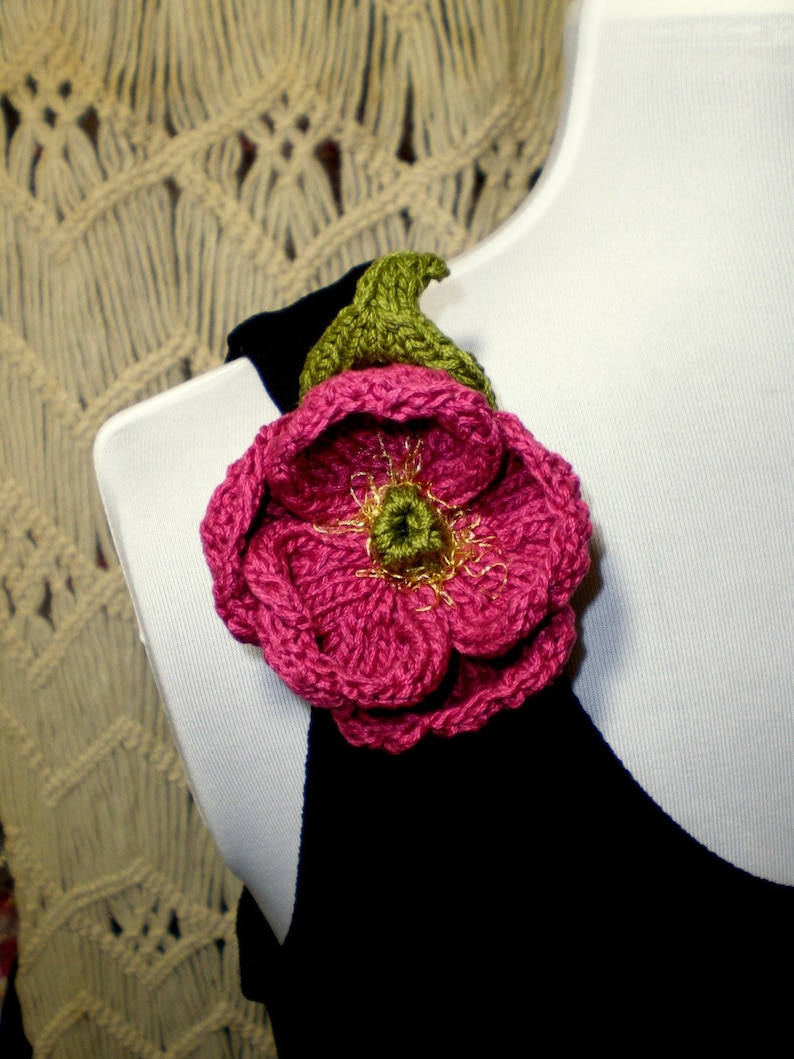 PDF Knit Flower Pattern Peony Knit Flower image 5