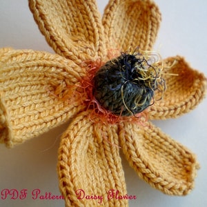 PDF Knitting Pattern - Daisy Knit Flower