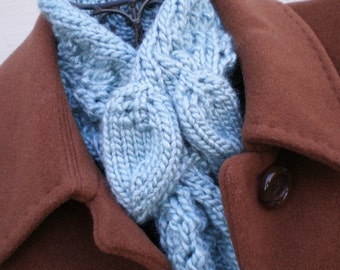 PDF Knitting Pattern - Scarf / Ascot / Scarflette - Leaves