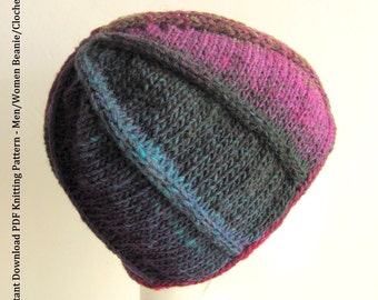 PDF Knitting Pattern -Beanie Stash Buster Hat