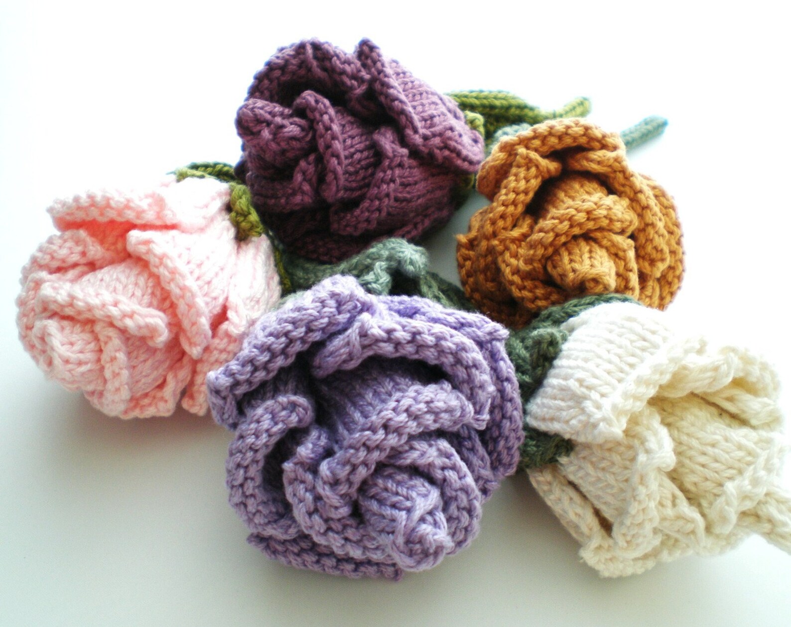 PDF Knit Flower Pattern Rose Bud Etsy