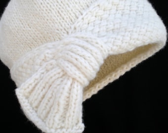 PDF Knitting Pattern - Flapper Cloche Hat for Women