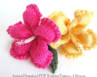 PDF Knitting Pattern - Hibiscus Flower