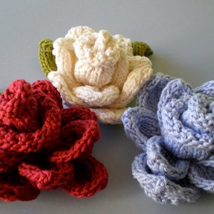 PDF Knit Flower Pattern Rose Knit Flower (Download Now) - Etsy