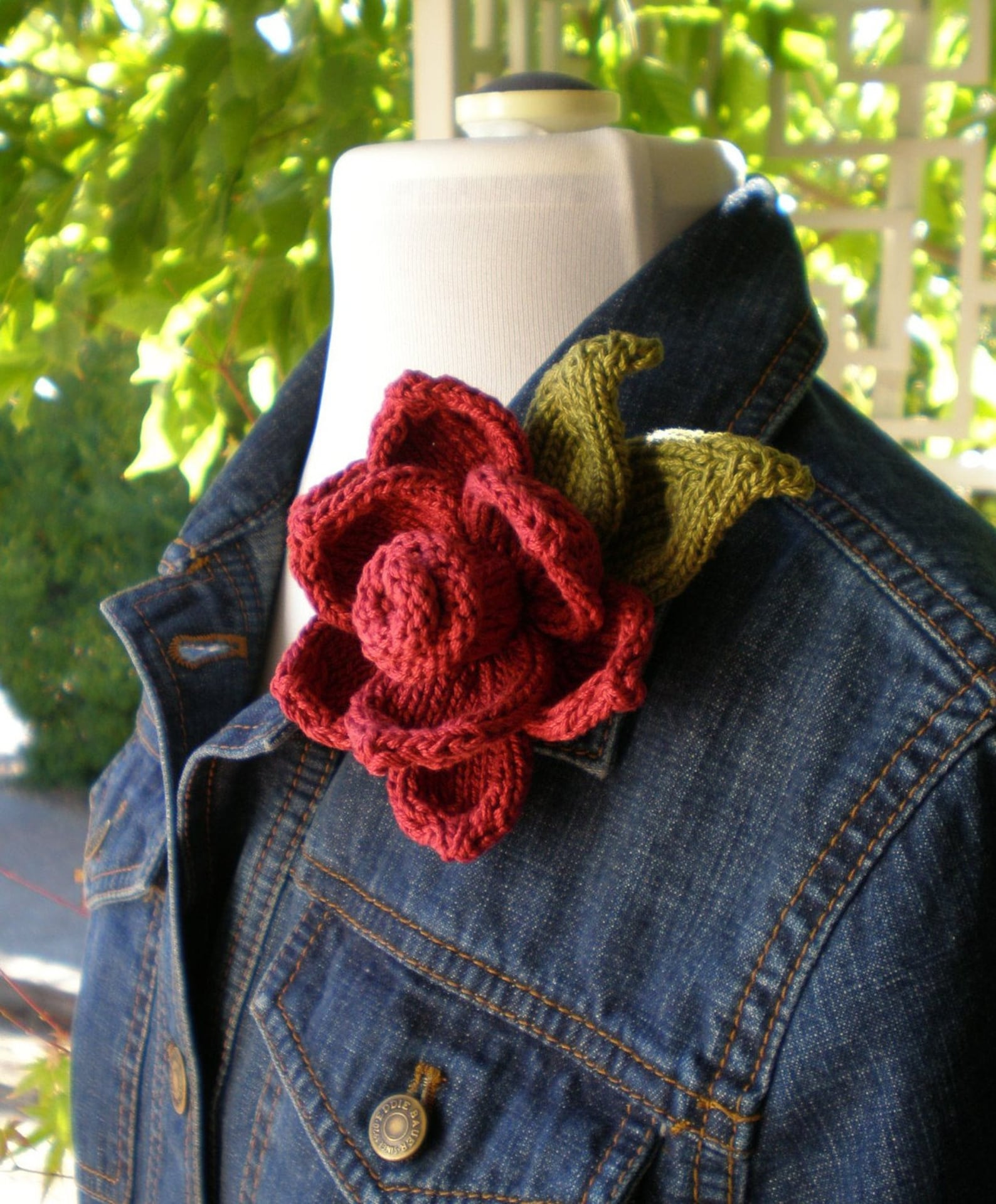 PDF Knit Flower Pattern Rose Knit Flower Etsy