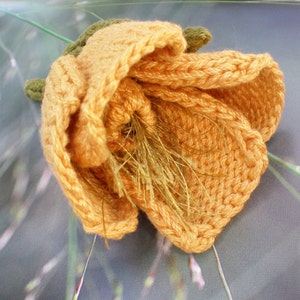 PDF Knit Flower Pattern California Poppy Knit Flower image 2