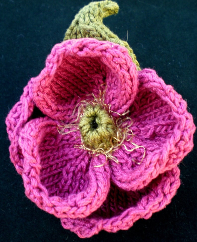 PDF Knit Flower Pattern Peony Knit Flower image 1