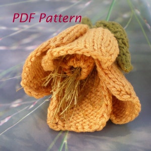 PDF Knit Flower Pattern California Poppy Knit Flower image 1