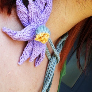 PDF Knit Flower Pattern Daisy Flower Loves Me Lariat Necklace image 3