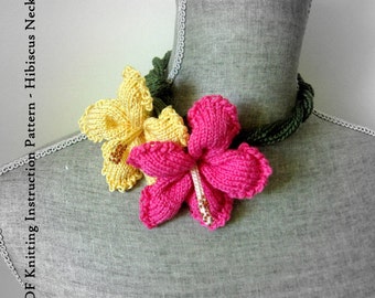 PDF Knitting Pattern - Hibiscus Necklace