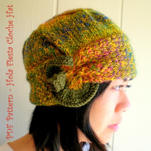 PDF Knitting Pattern - Wool Cloche Hat - Hola Fiesta