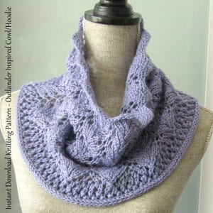 PDF Knitting Pattern - Lace Cowl / Hoodie