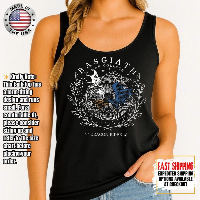 Fourth Wing Tank Top, Basgiath War College Tank Tee, Bookish Tank Tops, Xaden Riorson, Gifts For Readers, Book Lovers Tee image 11