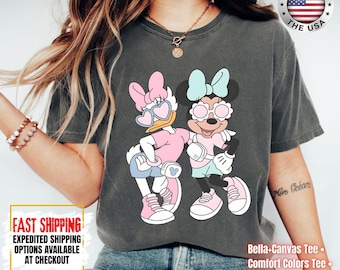 Comfort Colors® Classic Minnie Mouse And Daisy Duck Shirt, Disney Bestie Vacation Shirt, Disneyland Girls Matching Trip, WDW Bestie Outfits