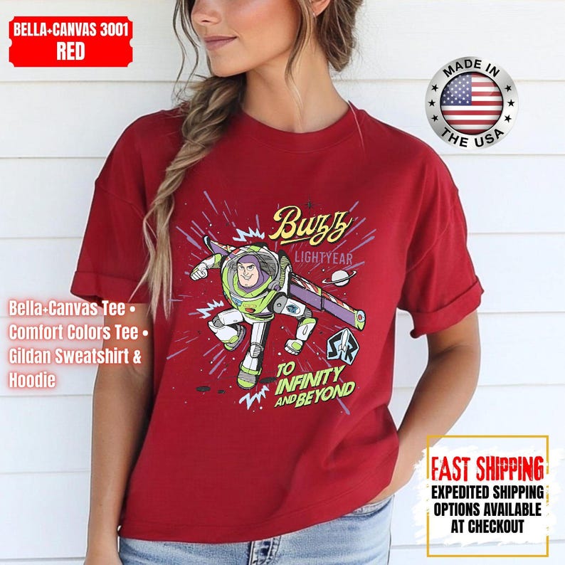 Retro Buzz Lightyear To Infinity And Beyond Shirt, Toy Story Pixar Disney Tee, Space Ranger Shirt, Disneyland Family Trip Matching image 11