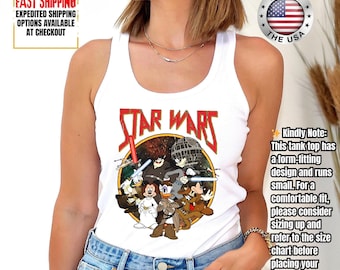 Disney Star Wars Tank Top, Mandalorian Tank Tee, Galaxy's Edge/Darth Vader Women Racerback and Men Tank Top