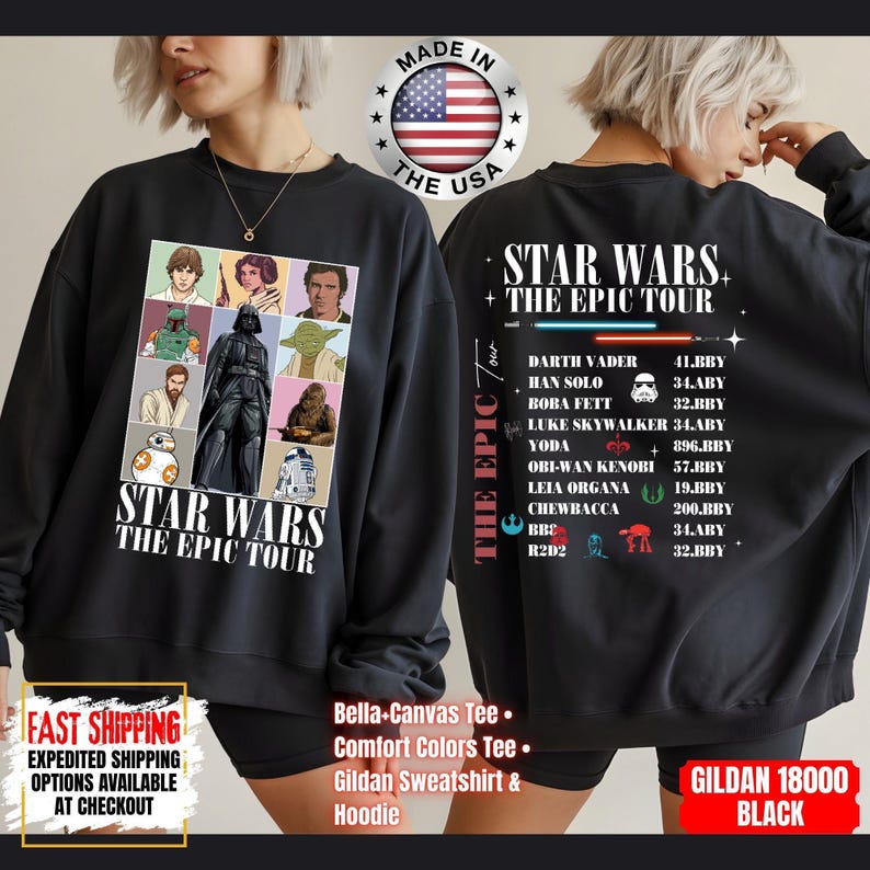 Disney Star Wars Shirt, Mandalorian Sweatshirt, Darth Vader Comfort Colors Shirt, Chewbacca Shirt, Star Jedi Shirt, Luke Skywalker Shirt Bild 14