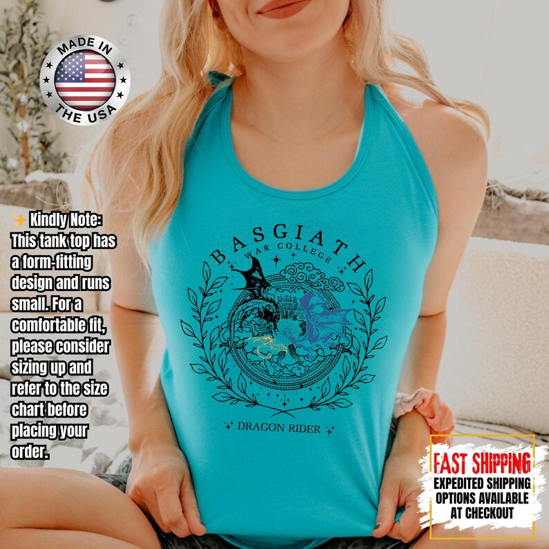 Fourth Wing Tank Top, Basgiath War College Tank Tee, Bookish Tank Tops, Xaden Riorson, Gifts For Readers, Book Lovers Tee image 6