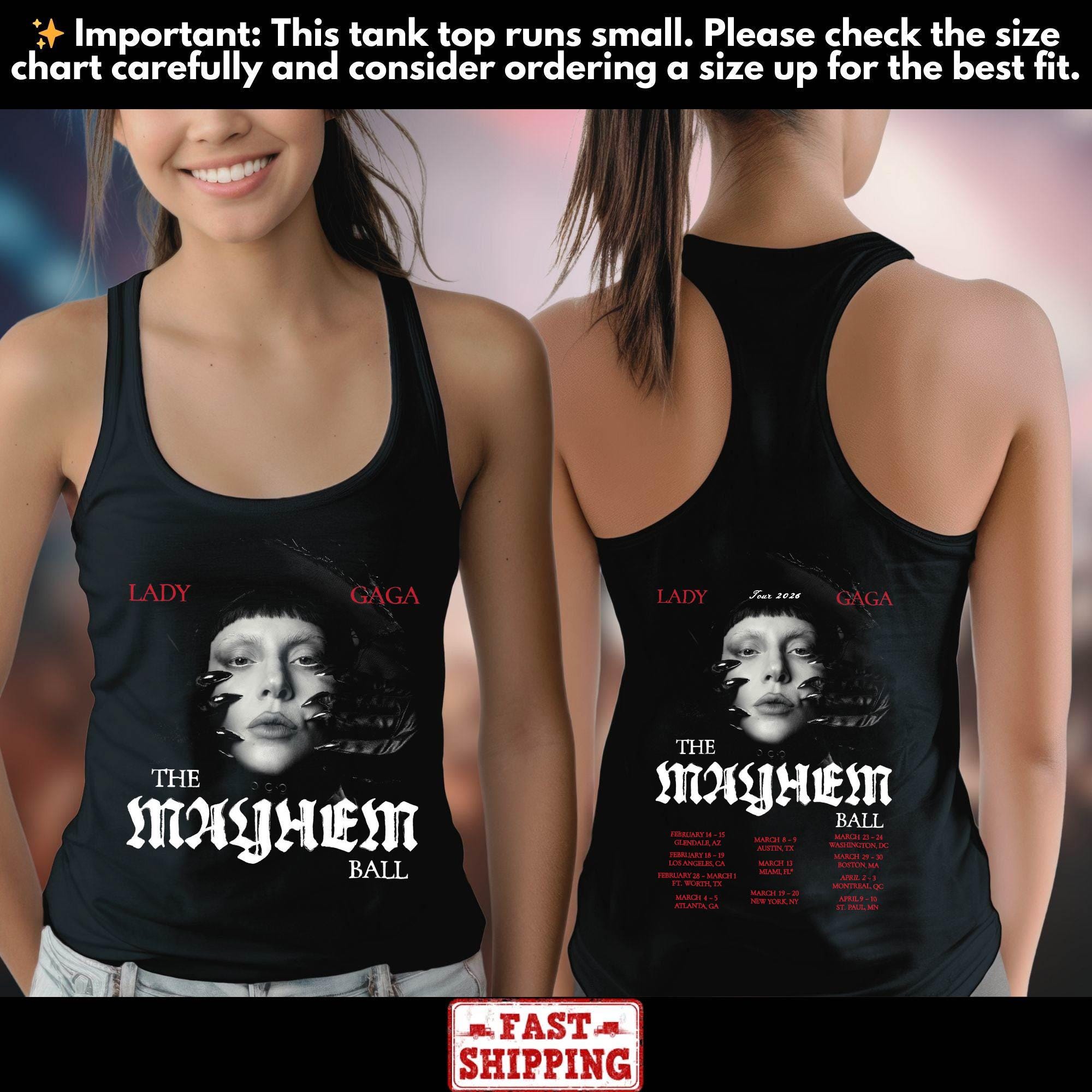 Lady Gaga Tank Top - the Mayhem Ball Tour 2026 Merch - Etsy