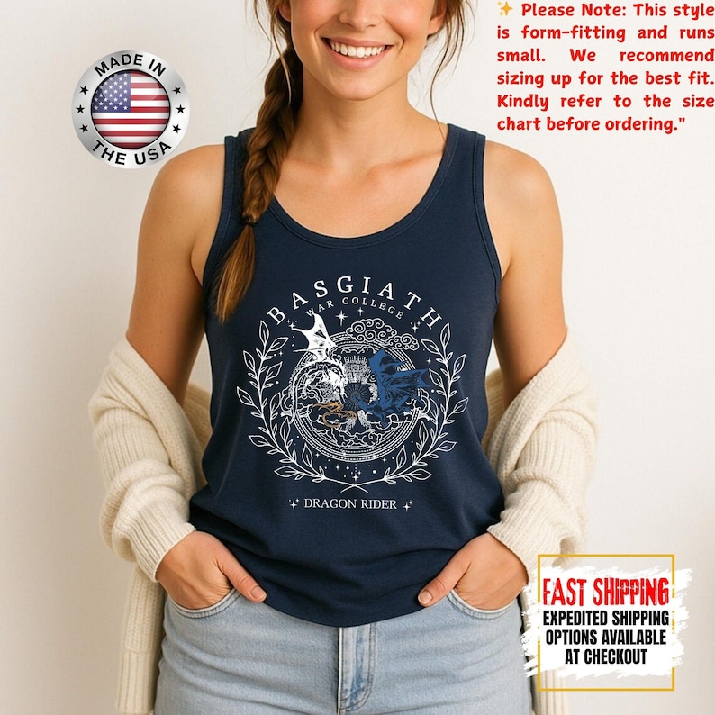 Fourth Wing Tank Top, Basgiath War College Tank Tee, Bookish Tank Tops, Xaden Riorson, Gifts For Readers, Book Lovers Tee image 16