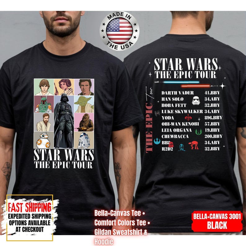 Disney Star Wars Shirt, Mandalorian Sweatshirt, Darth Vader Comfort Colors Shirt, Chewbacca Shirt, Star Jedi Shirt, Luke Skywalker Shirt Bild 1