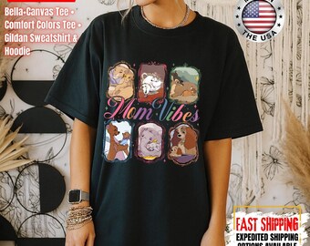 Retro Comfort Colors Disney Mom Vibes Shirt, Duchess Perdita Mrs Potts Mrs Jumbo Tee, Vintage Mother's Day Gift, Disneyland Mom Trip Shirt