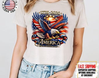 USA 250th Anniversary Crop Top, 4th July Tee, USA 250th Anniversary Independence Day Crop, 4th July 250th Year Crop Top, 4th July Family