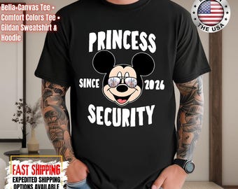 Princess Security Shirt, Family Vacation Matching Shirt,Disney World Trip Shirt,Security Crew Shirt, Disney Princess Security Dad Sweatshirt