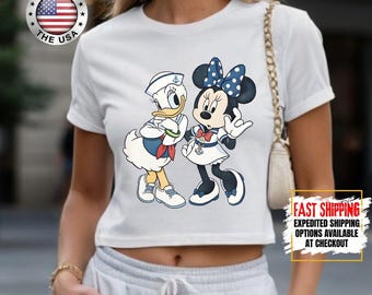 Retro Minnie Daisy Crop Top, Vintage Disney Friends Crop, Disney Graphic Crop, Disney Trip Crop Top, Best Friend Gift Crop