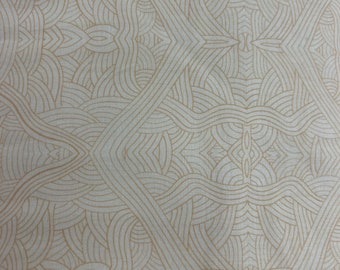 Untitled Neutral 1/2 Yard Cuts Aboriginal Fabric Designed by Nambooka for M&S Textiles