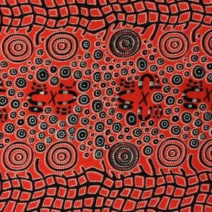 Fire Dreaming Red 1/2 Yard Cuts Aboriginal Fabric Designed by Janet Nakamarra for M&S Textiles