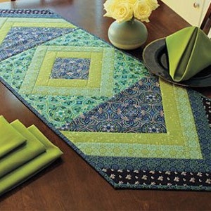 Morning Blend Table Runner Pattern Quilt as You Go Pre-Printed Batting 48" x 15"