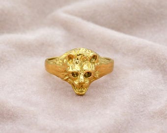 Anillo de calavera dorada, anillo gótico de calavera, joyería punk motera, anillo llamativo para hombre y mujer, joyería de Halloween, anillo de calavera minimalista, regalo para él y para ella.