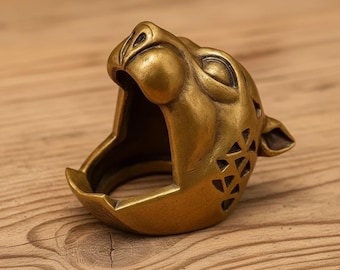 Jaguar Kopfring, Panther Ring, Raubkatzenring, Tiergesicht Ring, Jaguar Stammesring, Jaguar Ring aus Messing, Männerring, Gothic Ring