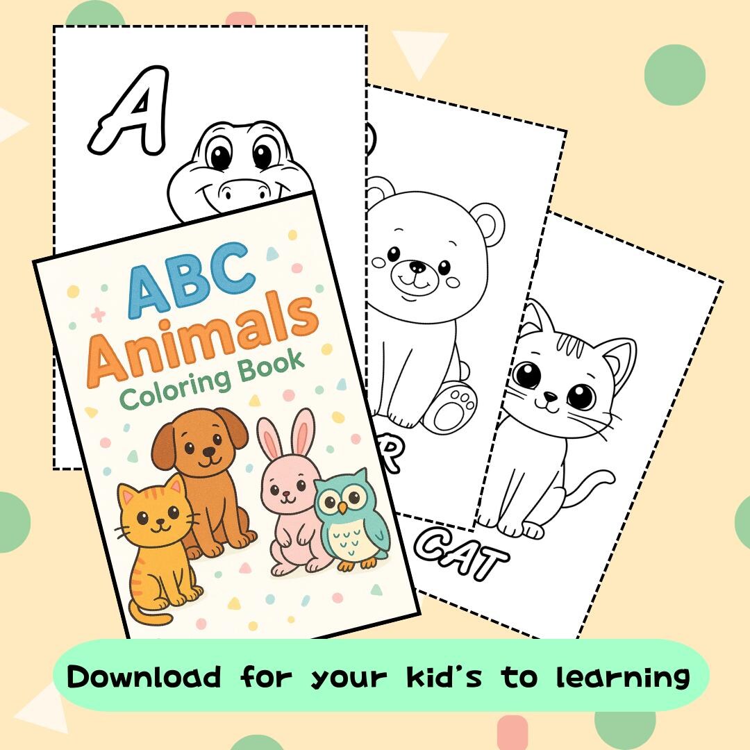 ABC Animals Coloring Pages for Kids, Alphabet Coloring Book Printable ...