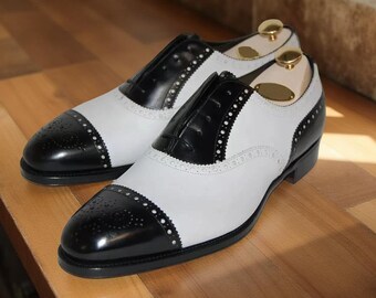 Handmade Men Spectator Shoes, Men Two Tone Shoes, Men Formal Shoes, Mens Shoes