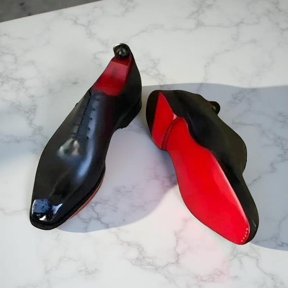 Luxury Red Bottom Black Oxfords | Handmade Leather Dress Shoes, Brogue Men  Shoe - Etsy Israel