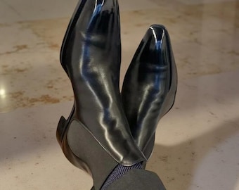 Handmade Mens Black Leather Chelsea Boots, Men Ankle Men Dress Boots For Men