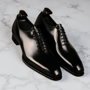 black dress shoes for men no laces Pointed Toe Slip-on Pu Leather Dress Shoes For Men Office & Career Lightweight Anti-slip Rubber Sole Autumn Spring Summer Winter