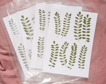 Pressed Green Leaf Stems | Dried Foliage for Resin Art & Crafts