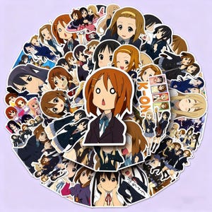 50pcs-K-On! Anime Sticker Pack | K-On Stickers | Cute Vinyl Stickers for Laptop, Journal, Water Bottle, Anime Aesthetic Gifts