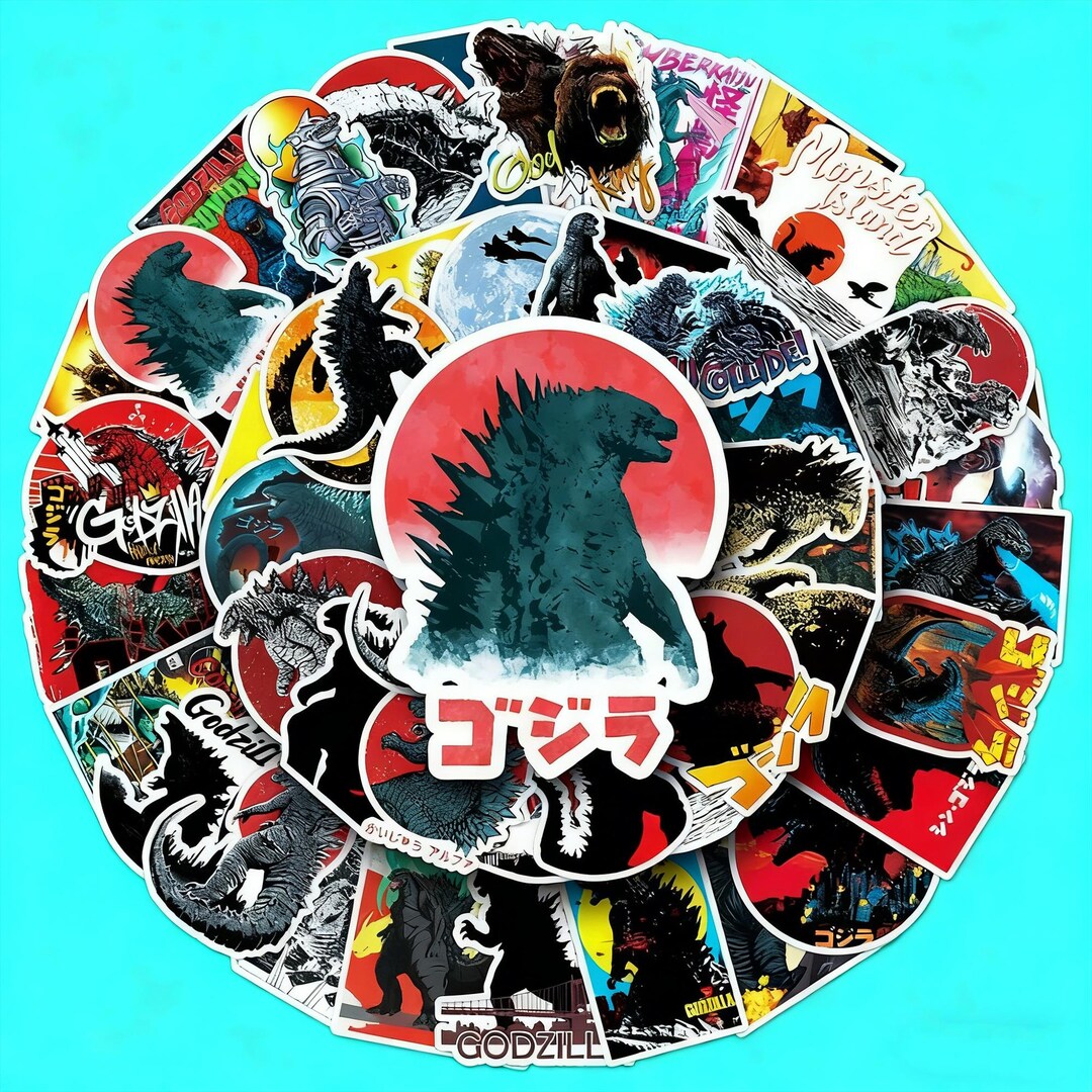 50pcs-godzilla Stickers | Kaiju Monster Vinyl Stickers | Retro Movie ...